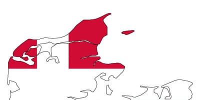 Peta denmark bendera 