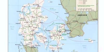 Peta denmark lautan pantai taman percutian 